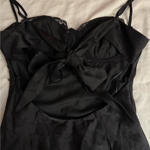 Cotton Candy LA Black Corset Mini Dress with Spaghetti Straps and Tie Back, M - Picture 7 of 8